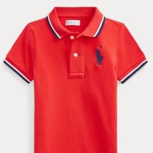 Ralph Lauren Baby Boys Red Shortall Romper Size 18 Months NWT